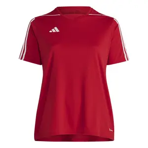 adidas Womens Tiro 23 V Neck Short Sleeve Replica Jersey Plus Soccer Cleats  - Red