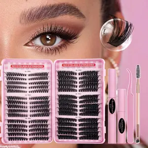 Individual Eyelash Set, D Curl Lashes Extension Kit, Eyelash Extensions, 10-18mm Natural Lightweight Dense Look, Suitable for Women and Girls