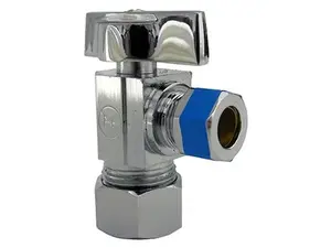 Larsen Supply 06-9211 Angle Valve - 0.63 O.D. Compression Inlet x 0.38 Compression Outlet in.