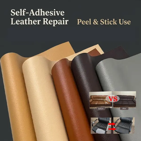 Upgraded Self Adhesive Leather Repair Patch 20x54 Inch Stronger Glue & Premium Fabric Leather Tape for Couch Sofa Car Seats Furniture