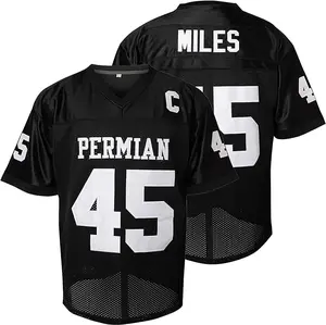 Men's #45 Retro Football Jersey, Black & White 2-Tone Options, Breathable Mesh Sports Uniform for Game Day & Streetwear