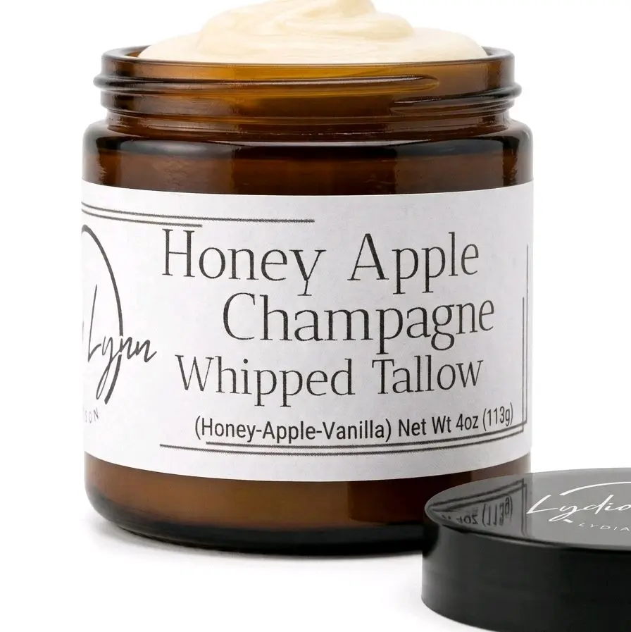 Whipped Honey Tallow Cream, Honey-Apple-Vanilla scented 4oz jar