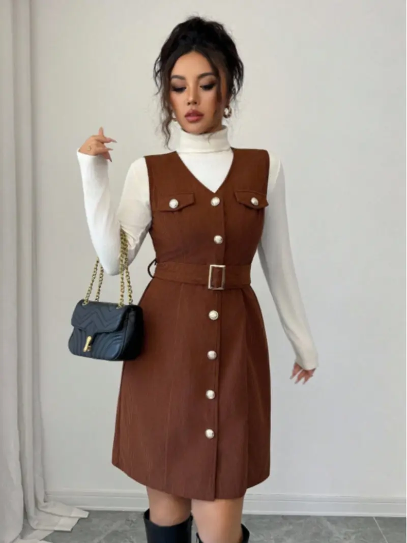 green emerald velvet dress Lindsey Pleated Mini Taupe Vest Dress