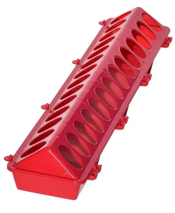 Tuff Stuff Products PGF14-RD Easy-Access Plastic Poultry Ground Feeder, Red