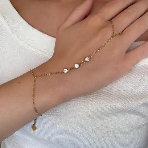 EVRY JEWELS Gold or Silver Plated Women's Twinkling Hand Chain