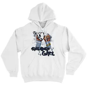 Sneaker Girl Nail Hoodie Match 6 Retro White Navy | Color-Match Design | Adjustable Fit (S-5XL) | Shirt To Match Sneaker