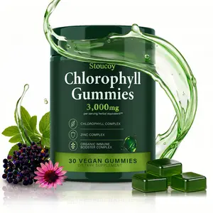 Chlorophyll Gummies Super Green with Wheat Grass,Sea Moss, Unfiltered ACV, Elderberry, Echinacea, ZincComplex & Vitamins D3, C, E, B12 for Natural Deodorant,Immune & Digestion Support, 30 Gummies