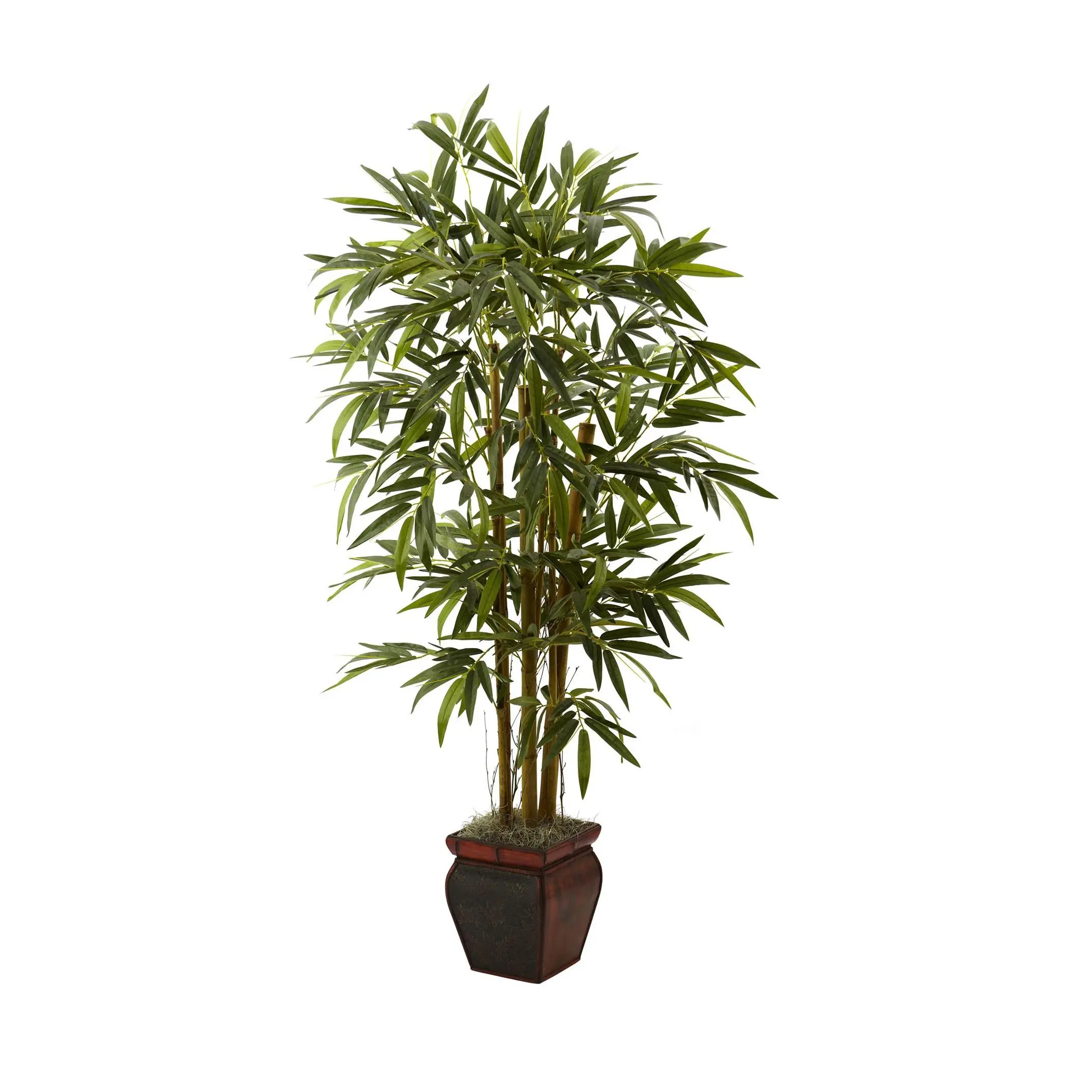 Nearly Natural 5.5' Bamboo w/Decorative Planter