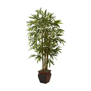 Nearly Natural 5.5' Bamboo w/Decorative Planter