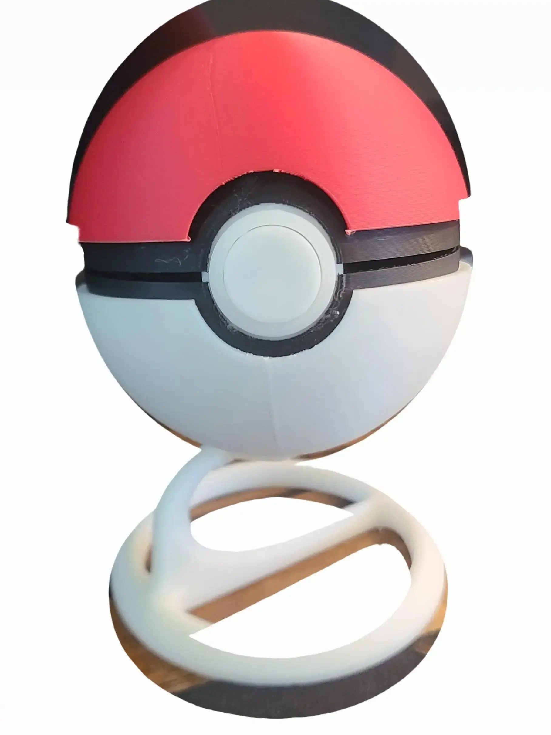 Fully Functional 3D Printed Pokemon Ball Collectible Item with Stand Art Toy Precisely Crafted by MrFozzie Ideal Gift for Fans