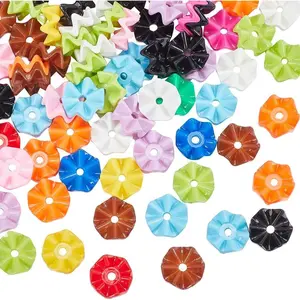 1 Box 100 count Wave Beads Bulk Mini Shaped Bead  Opaque Plastic Candy Color Snowflake Flower Shape Loose Spacer Small Beads for  Making Bracelet Necklace DIY Crafts Accessories