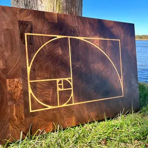 Golden Ratio Inlay on Walnut Butcher Block