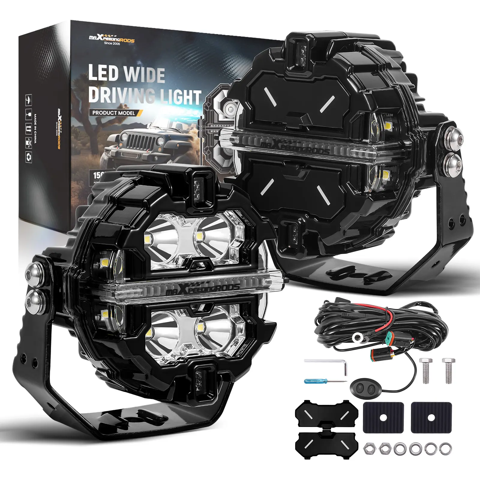 Maxpeedingrods Universal 3.5 inch 160W LED Light Pods for Offroad Driving
