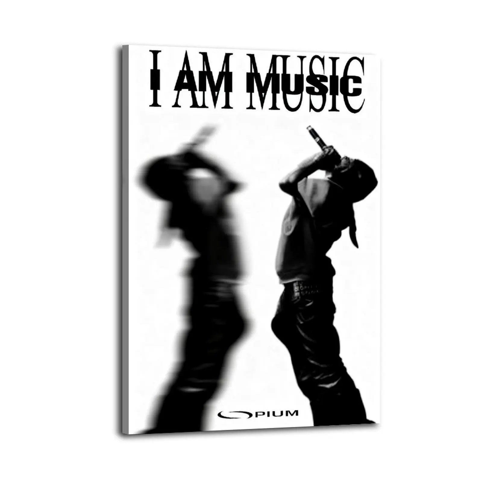 "I AM MUSIC" Aesthetic Waterproof Canvas Wall Print, Vintage Artistic Modern Home Decoration, Portable Installation Hanging Home Decor - Ideal Gift for Rooms