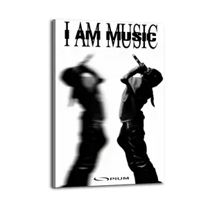 I AM MUSIC Aesthetic Canvas Wall Poster, Wonderful Artwork for Everyone, Portable Installation, Beautiful Gift Idea for Home