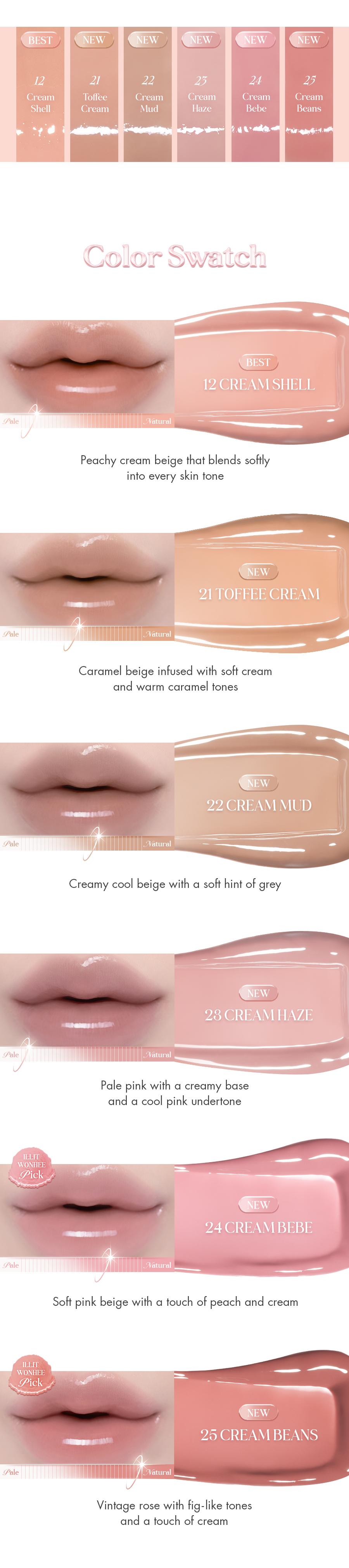 rom&nd Cream Nude Lip Duo (Color Gloss 4.0g & Lip Pencil 0.5g), Effortlessly Define & Enhance Your Lips, Naturally Fuller Look, Creamy Texture for Soft Nude Lip Expression