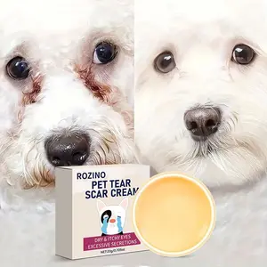 ROZINO Pet Tear Scar Care Cream 20g Repairs Dryness, Itching, and Reduces Secretions, While 20g Provides Gentle Nourishment To Fade Pet Tears. It Is A Caring and Effective Product To Protect The Eyes Of Cute Puppy