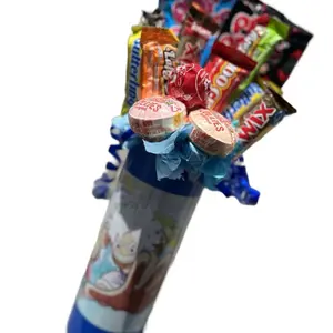 Custom Candy Bouquet 20oz Tumbler with Assorted Sweet Treats and Ribbon Design