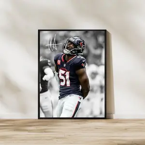 Will Anderson Jr Poster, Football Linebacker Wall Art for Game Room Decor