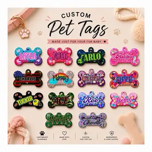 Custom Pet ID Tags - Handmade Durable Resin Name Tags for Dogs & Cats, with Glitter, Floral & Custom Designs, Ideal Gift for Pet Lovers
