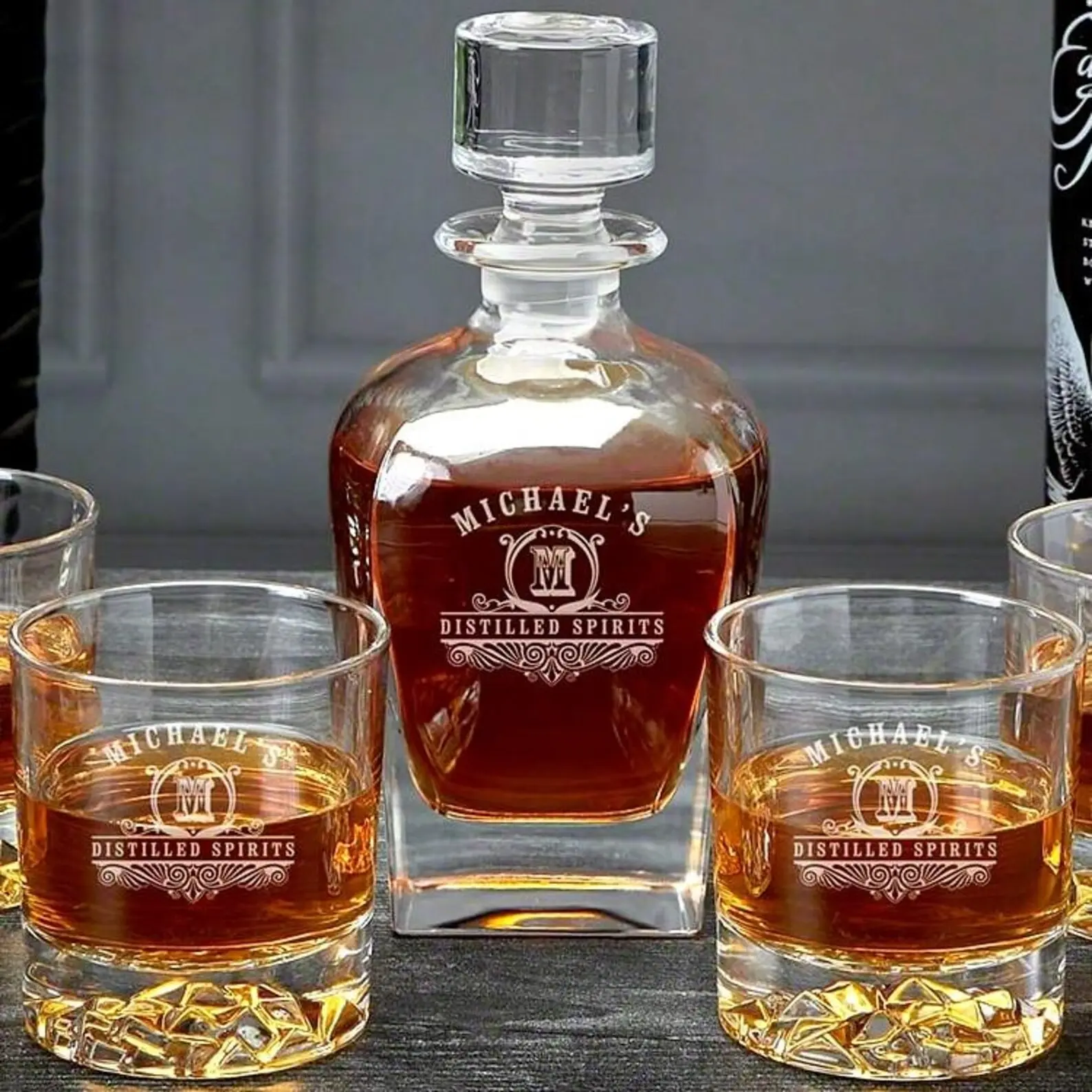 Personalized Draper Whiskey Decanter With 2 Glasses