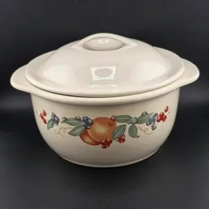 Corelle Coordinates Covered Casserole Abundance Fruit Stoneware 1.5 Quart
