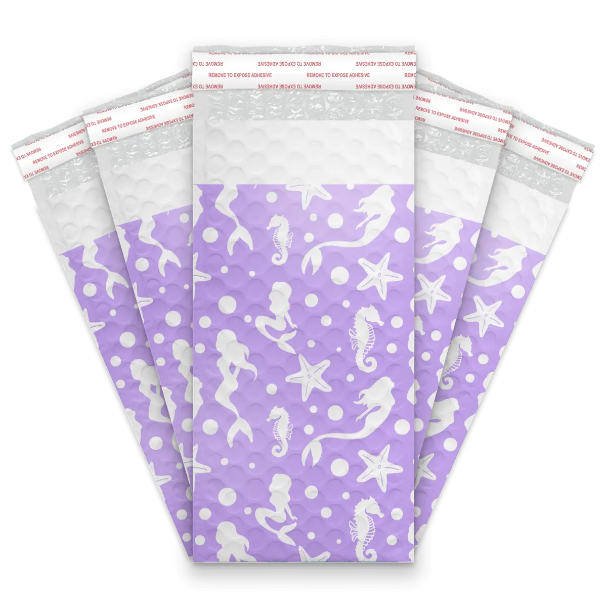 4x8 Purple Mermaids Self Seal Poly Bubble Custom Padded Bags Poly Mailers – Shipping Bags for Small Business