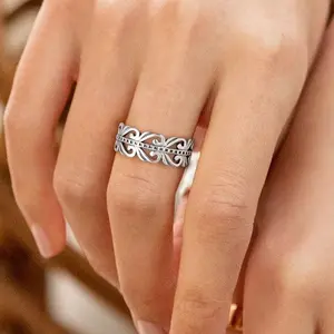 ChicSilver Retro Irish Celtic Plain High Polished 925 Sterling Silver Finger Rings for Women Men Size 6-13
