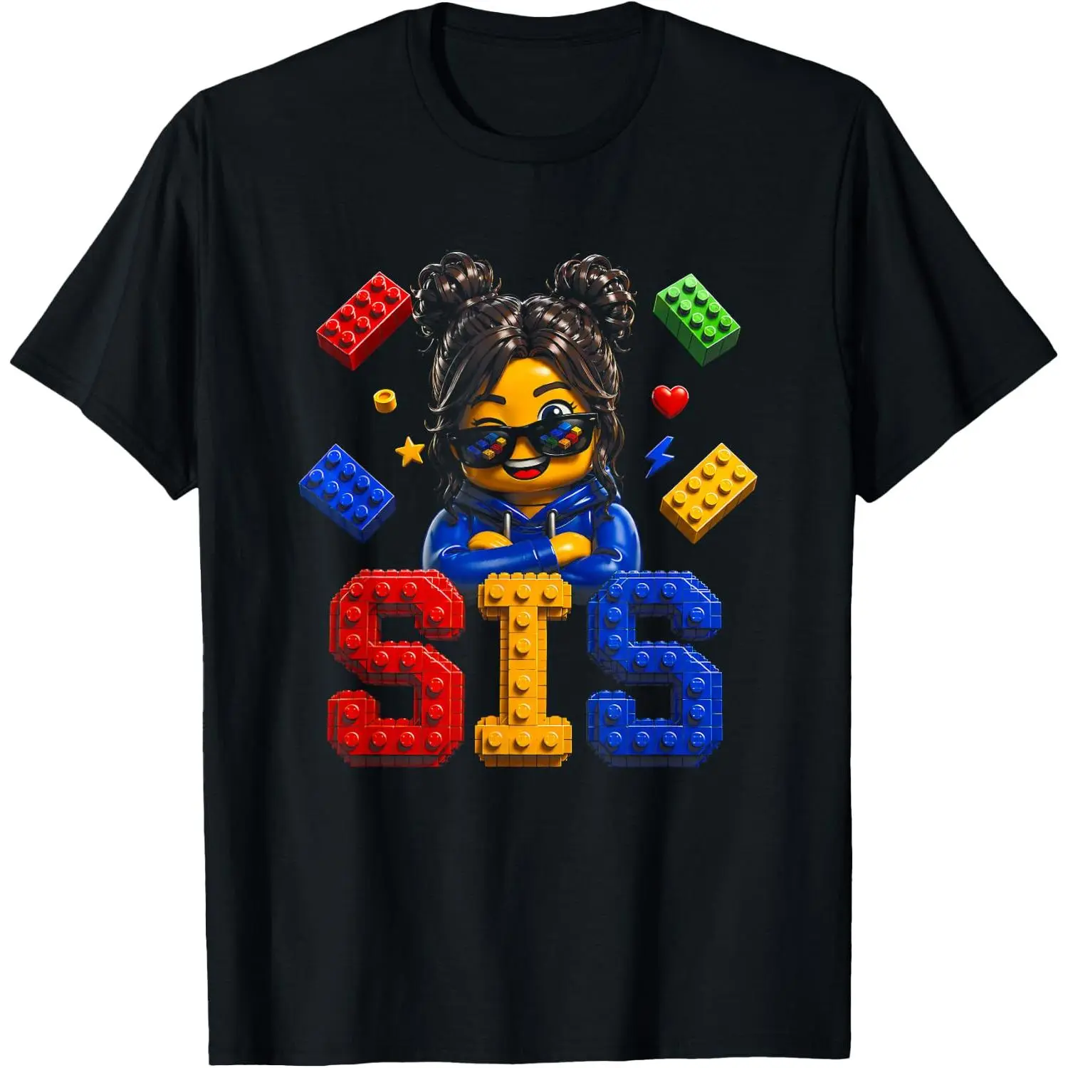 100%cotton Building Blocks Boy Girl Birthday Sister Sis Master Builder T-Shirt