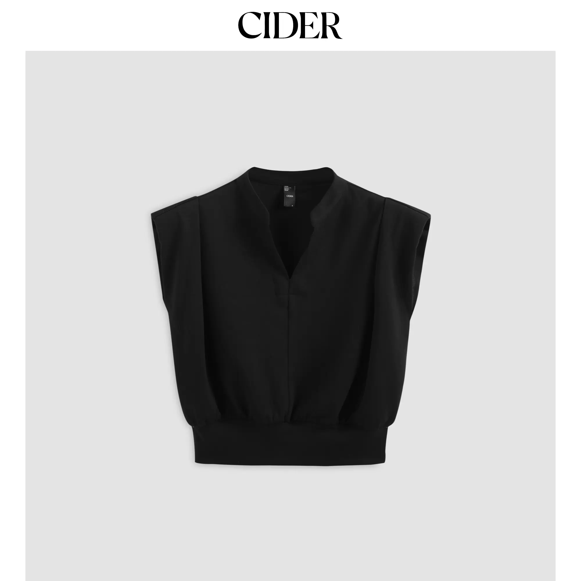 Cider [8 colors, size 0-10] V-neck Solid Pleated Crop Top