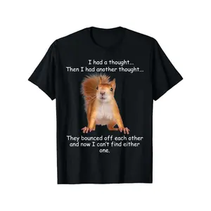 Cute Red Squirrel Unisex Tee – Satirical Quote and Fun Design, Perfect Casual Wear