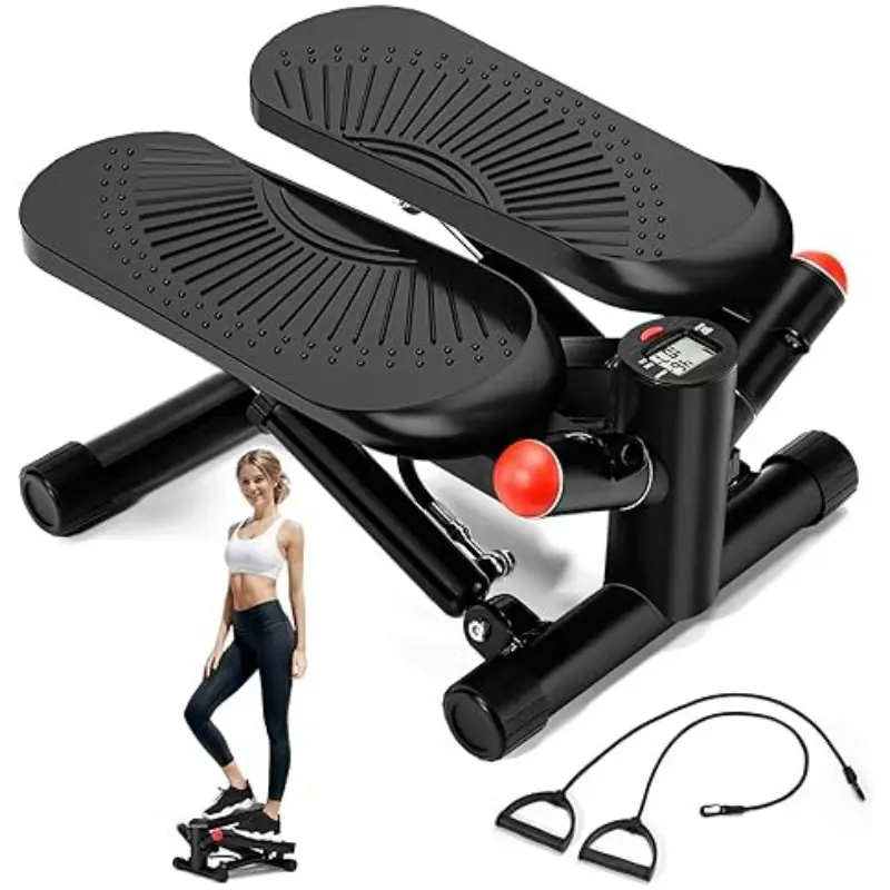 Steppers for Exercise at Home, Upgraded Stair Stepper Machine with 10DB Super Quiet, Air-Powered Mini Stepper with Resistance,Air-Powered Twist Stepper for Full Body Workout