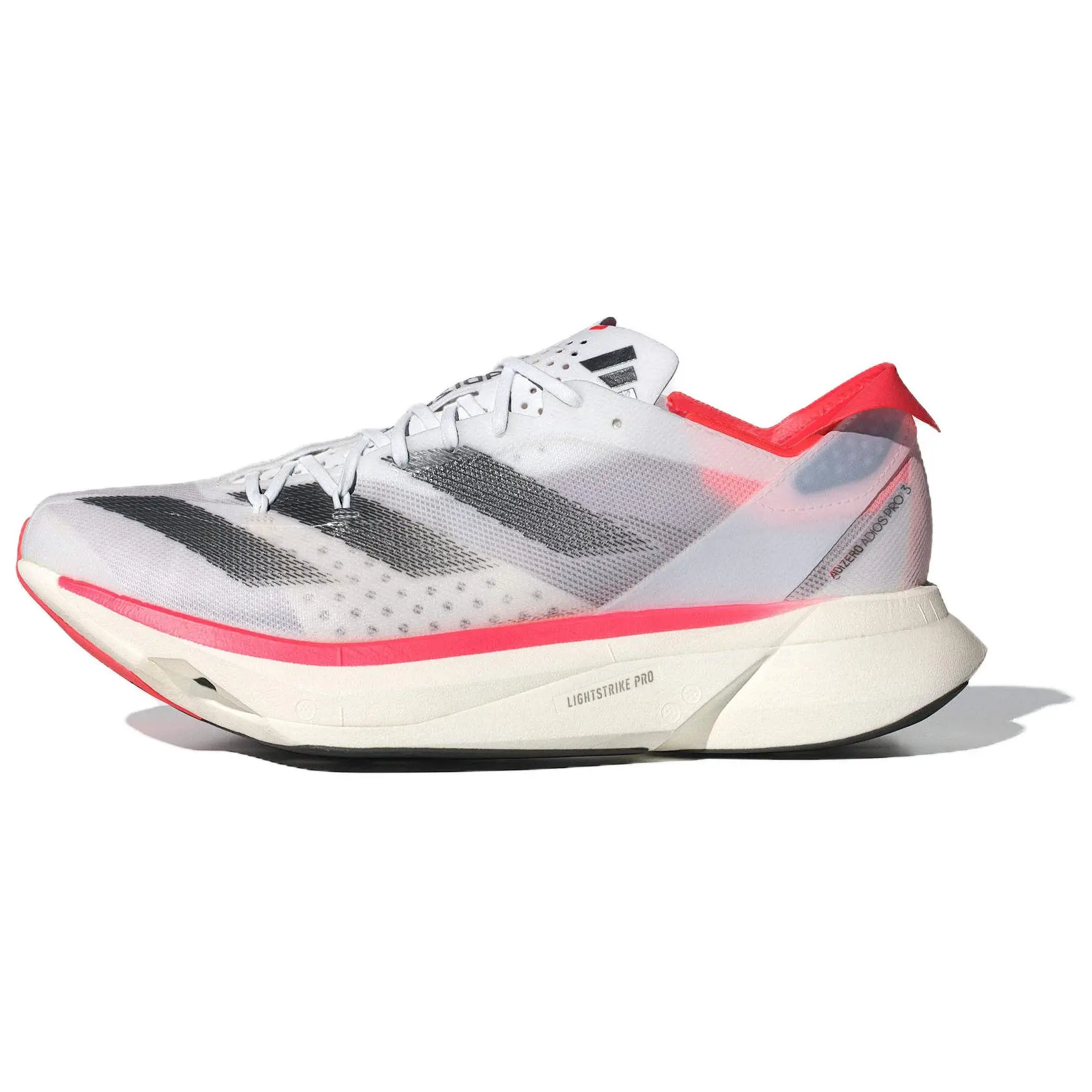 Adidas Adizero Adios Pro 3 White Solar Red' Cushioned Breathable Low Top Running Shoes Unisex IE1053