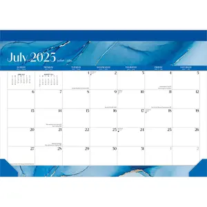 Crackled Blush | 2026 14 x 10 Inch 18 Months Monthly Desk Pad Calendar | July 2025 - December 2026 | Plato | Planning Stationery