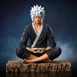 15cm Anime LF Jiraiya Figurine Naruto Action Figure GK Jiraiya Figure Sitting Statue PVC Collectible Dolls Toys for Kids Model
