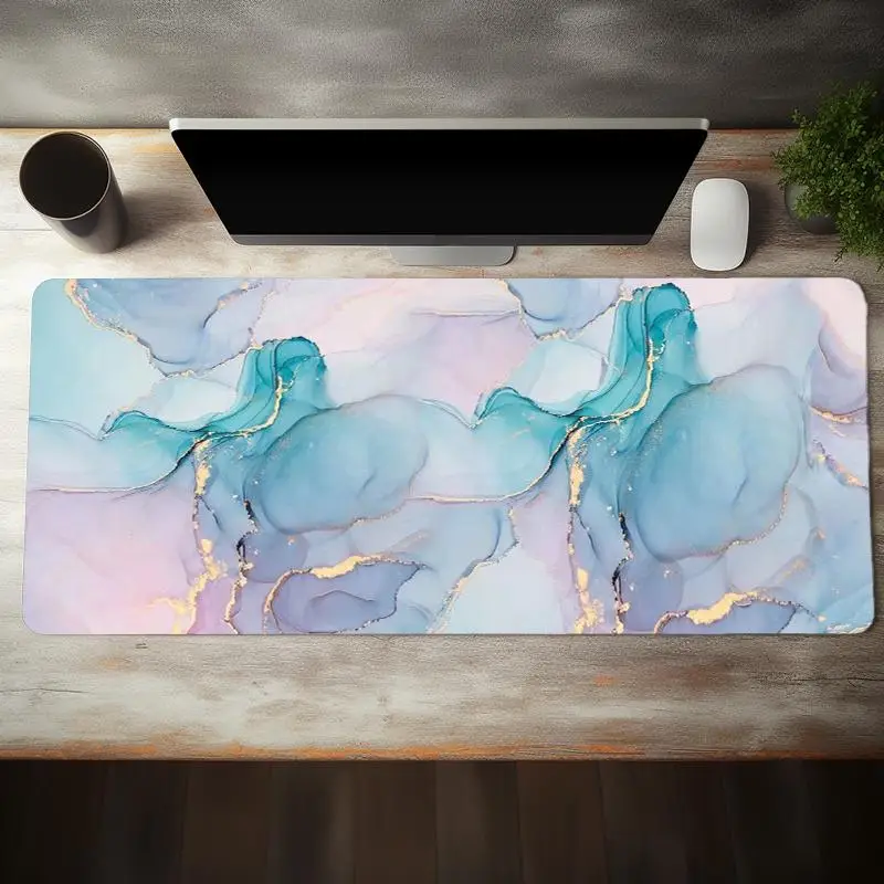 1 Piece Marble Pattern Large Gaming Mouse Pad, E-Sports Mouse Pad, Non Slip Locking Edge Modern Fashion Desk Mouse Pad, Decorative Computer Mat For Ho