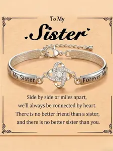 I gave this diamond-encrusted bracelet to my sister. It's an elegant piece of women's jewelry, perfect for parties or everyday wear, and very versatile. It's a beautiful jewelry bracelet and also the perfect birthday gift.