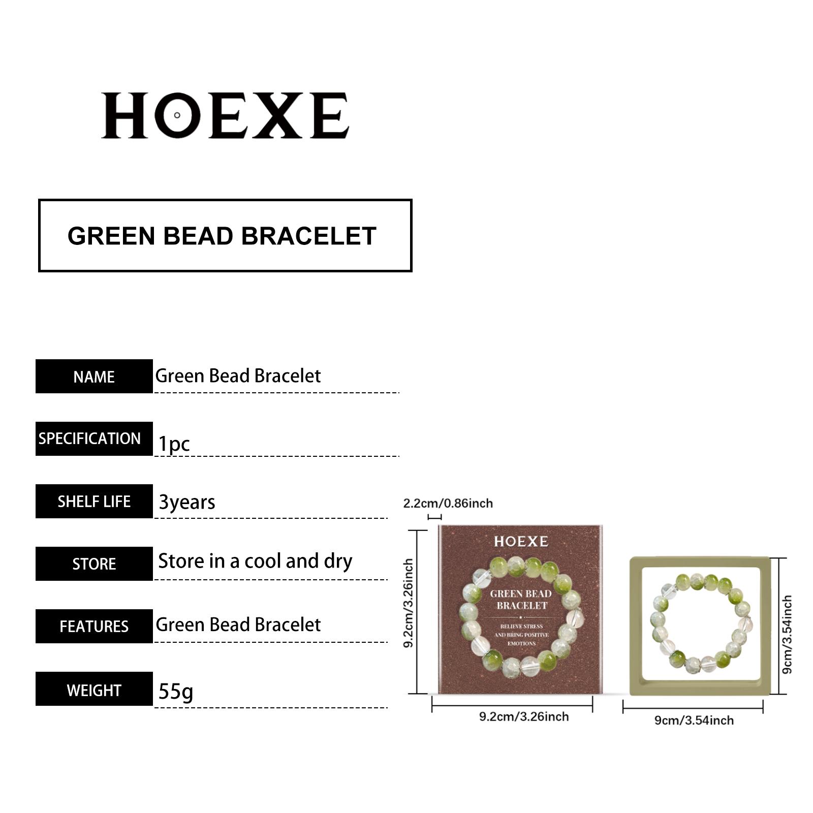 Hoexe Green Crushed Bead Bracelet Unisex Fashion Convenient Comfortable Daily Life Decorative Bracelet