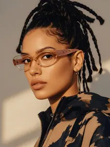 Retro cat's eye small frame glasses women's fashion transparent brown glasses anti blue light goggles elegant versatile replaceable prescription lenses Trendy Frames