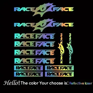 12pcs/set Race Face bicycle sticker set, suitable for mountain bikes, BMX and other models, designed with a riding style to create body decoration accessories, personalized stickers to showcase riding attitude