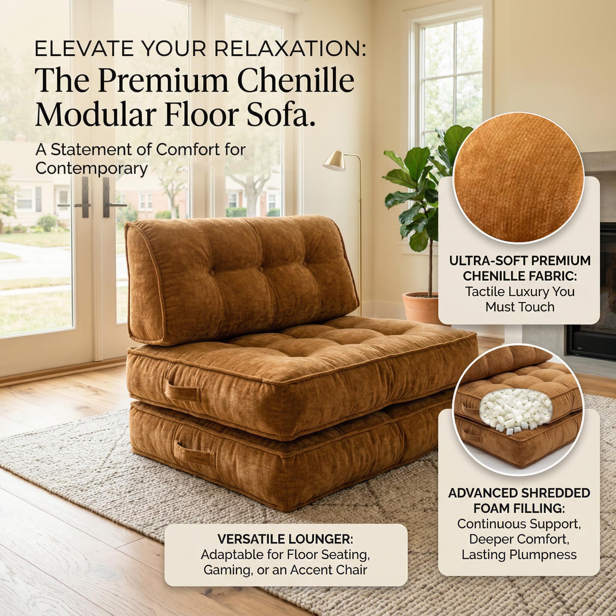 Convertible folding lazy sofa bed with backrest modular free combination small living room sofa, multiple combinations; Comfortable fabric boneless sofa