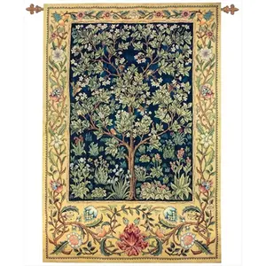 212 MAIN Classic Rectangular Cotton Blend Tapestry Wall Hanging - Floral Motif, Cotton Jacquard Woven Vertical Wall Decor, Polyester Accent, 50x70 in, Spot Clean, Durable Decorative Tapestry, Home Bedroom Decor