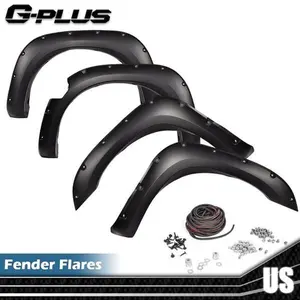 4Pcs Fender Flares Front&Rear Fits For 2004-2015 Nissan Titan Pocket Style Black