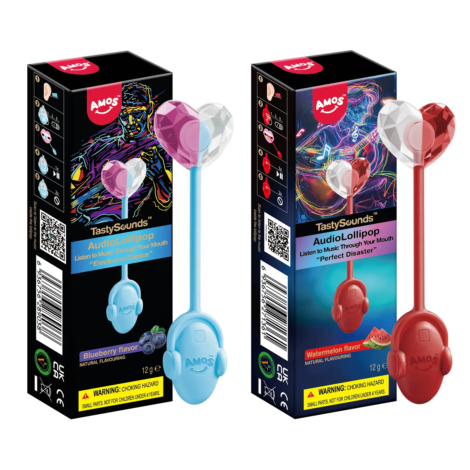 Music Lollipop watermelon Flavor+blueberry