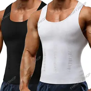Compression Tank-Top Shapewear for Men Tummy Control Body-Shaper Gynecomastia Undershirt Shirts Slim Vest Breathable