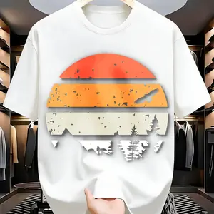 US Local Shipping | Vintage Eagle Forest Retro Sunset Tee | Men's T-shirt | Gorpcore Aesthetic | Perfect for outdoor adventures and National Park trips! #Gorpcore #OutdoorStyle