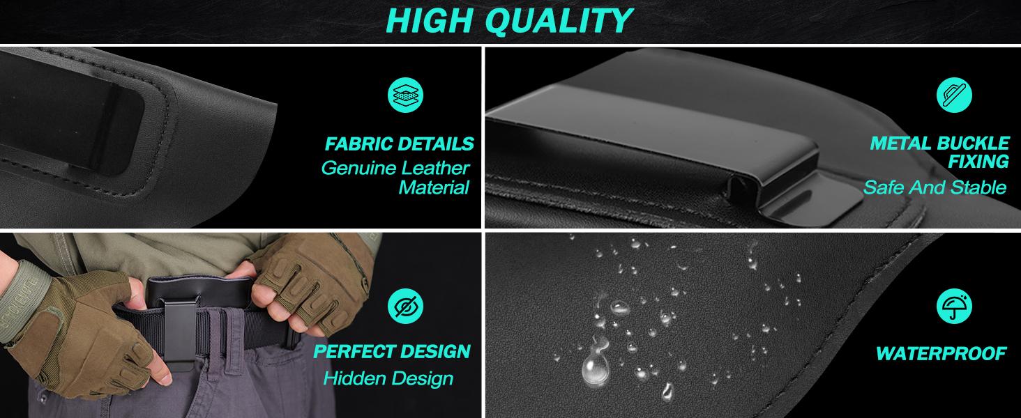 IWB Gun Holster Universal Right Hand Hunting Leather Pistol Holster Fit for Most J Frame Revolvers 38 Special Type Guns