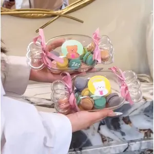 Mini Rainbow Macaron Small Cookie Packaging Box Fruit Packaging Box Candy Shape Cream Cake Disposable Transparent Packaging Box