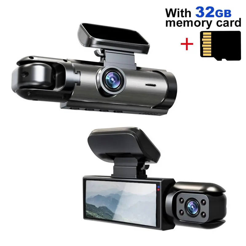 HD 1080P Car Dash Camera with 3.16-Inch IPS Screen, Front & Interior Dual-Lens Driving Recorder with Night Vision, Wide-Angle Car Dashcam with G-Sensor and Loop Recording, Automotive Dashcam, Dashcams for Cars