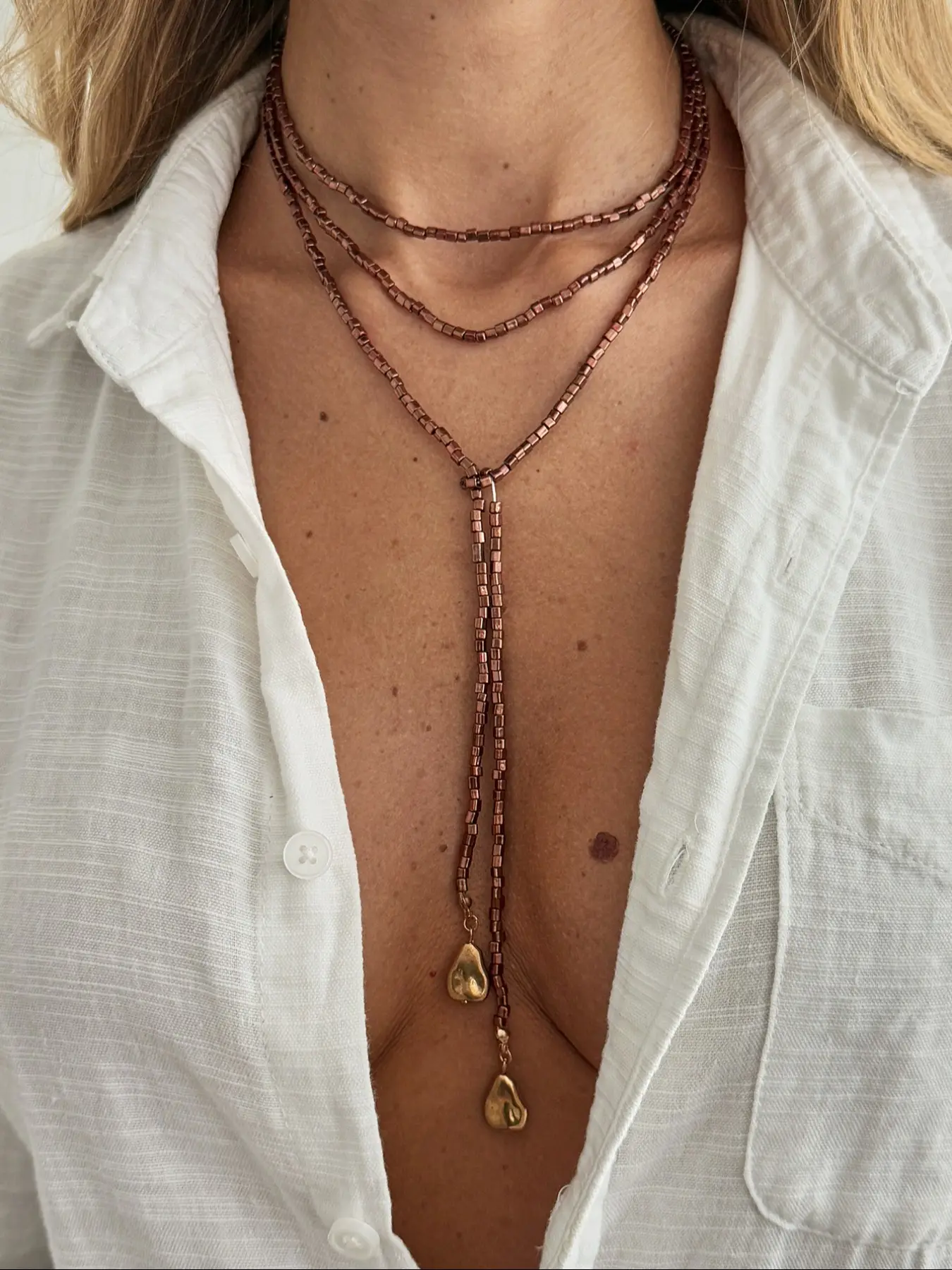Vintage Bling-Bling Irregular CCB Square Bead Long Necklace, Simple Retro Style Chunky Necklace, Chain Necklace, Beaded Necklace, Jewelry for Women, Perfect Gift Idea, Cuban Link Necklace